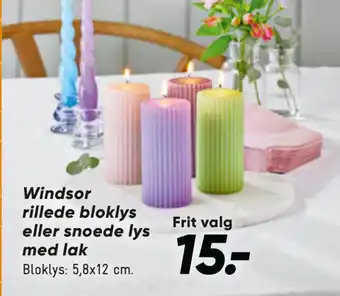 Bilka Windsor rillede bloklys eller snoede lys med lak tilbud