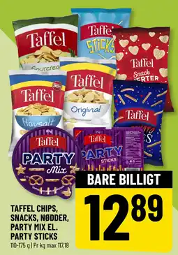 Løvbjerg TAFFEL CHIPS, SNACKS, NØDDER, PARTY MIX EL. PARTY STICKS tilbud