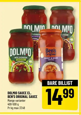 Løvbjerg DOLMIO SAUCE EL. BEN’S ORIGINAL SAUCE tilbud