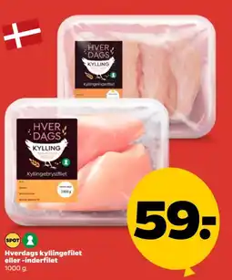 Netto Hverdags kyllingefilet eller -inderfilet tilbud