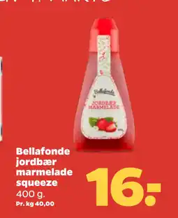 Netto Bellafonde jordbær marmelade squeeze tilbud