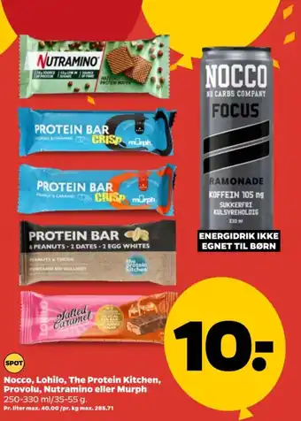 Netto Nocco, Lohilo, The Protein Kitchen, Provolu, Nutramino eller Murph tilbud