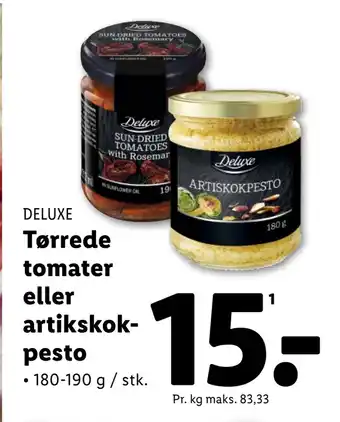 Lidl Tørrede tomater eller artikskokpesto tilbud