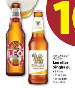 Lidl Leo eller Singha øl tilbud