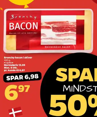 Netto Brunchy bacon i skiver tilbud