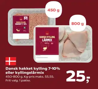 SuperBrugsen Dansk hakket kylling 7-10% eller kyllingelårmix tilbud