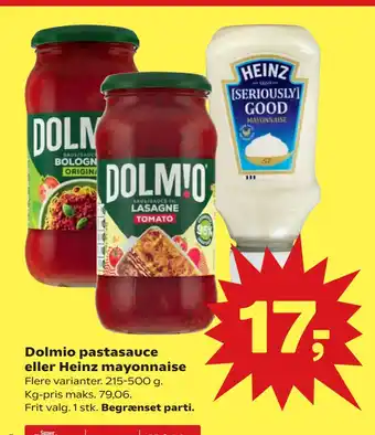 SuperBrugsen Dolmio pastasauce eller Heinz mayonnaise tilbud