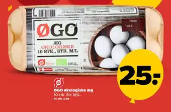 Netto ØGO økologiske æg 10 stk. Str. M/L. tilbud