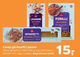 SuperBrugsen Coop glutenfri pasta tilbud