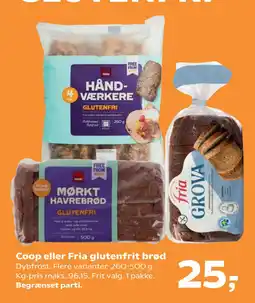 SuperBrugsen Coop eller Fria glutenfrit brød tilbud