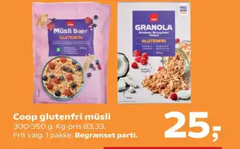 SuperBrugsen Coop glutenfri müsli tilbud