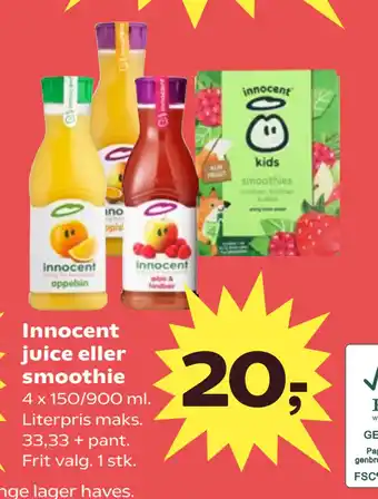 SuperBrugsen Innocent juice eller smoothie tilbud