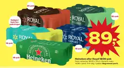 SuperBrugsen Heineken eller Royal 18/20-pak tilbud