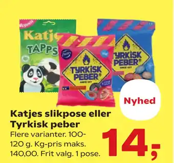 SuperBrugsen Katjes slikpose eller Tyrkisk peber tilbud