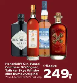 SuperBrugsen Hendrick's Gin, Pascal Combeau XO Cognac, Talisker Skye Whisky eller Bumbu Original tilbud