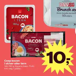 Kvickly Coop bacon i skiver eller tern tilbud