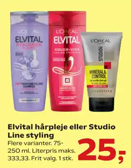 SuperBrugsen Elvital hårpleje eller Studio Line styling tilbud