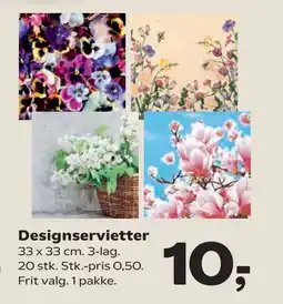 Kvickly Designservietter tilbud