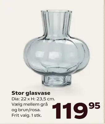 Kvickly Stor glasvase tilbud