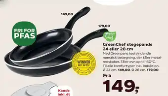 Kvickly GreenChef stegepande 24 eller 28 cm tilbud