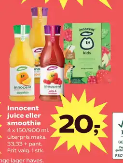 Kvickly Innocent juice eller smoothie tilbud