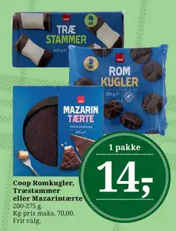 Dagli'Brugsen Coop Romkugler, Træstammer eller Mazarintærte tilbud