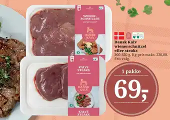 Dagli'Brugsen Dansk Kalv wienerschnitzel eller steaks tilbud