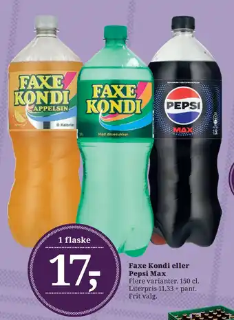 Dagli'Brugsen Faxe Kondi eller Pepsi Max tilbud