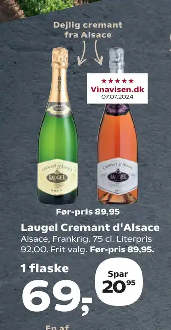 Kvickly Laugel Cremant d'Alsace tilbud