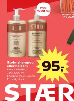 Kvickly Stuhr shampoo eller balsam tilbud