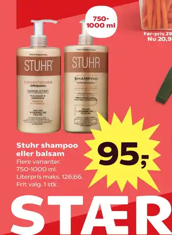 Kvickly Stuhr shampoo eller balsam tilbud