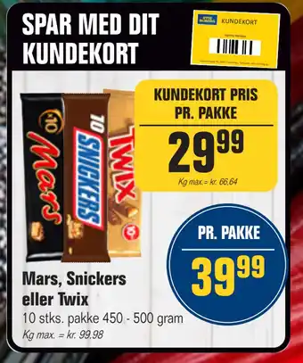 Otto Duborg Mars, Snickers eller Twix tilbud