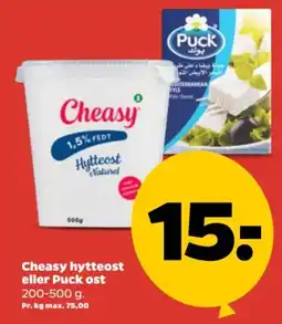 Netto Cheasy hytteost eller Puck ost. tilbud