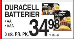 ABC Lavpris DURACELL BATTERIER tilbud