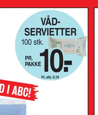 ABC Lavpris VÅDSERVIETTER tilbud