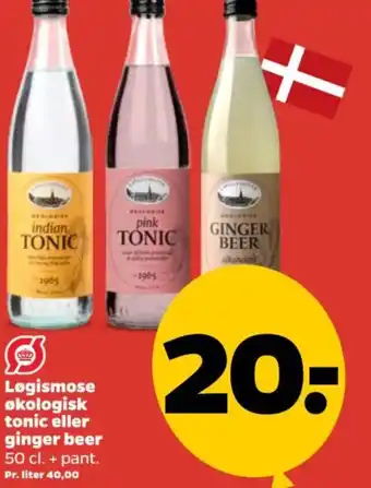 Netto Løgismose økologisk tonic eller ginger beer tilbud