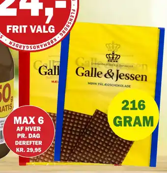 Købmandsgården Galle & Jessen pålægchokolade tilbud