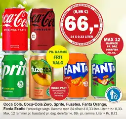 Købmandsgården Coca Cola, Coca-Cola Zero, Sprite, Fuzetea, Fanta Orange, Fanta Exotic tilbud