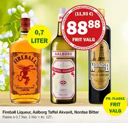 Købmandsgården Fireball Liqueur, Aalborg Taffel Akvavit, Nordsø Bitter tilbud