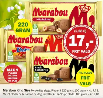 Købmandsgården Marabou King Size tilbud