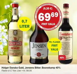 Købmandsgården Holger Danske Guld, Jensens Bitter Boonekamp 40% tilbud