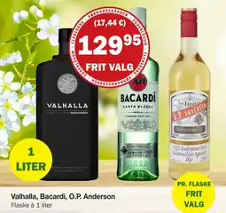 Købmandsgården Valhalla, Bacardi, O.P. Anderson tilbud