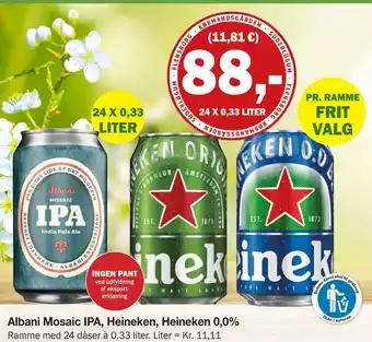 Købmandsgården Albani Mosaic IPA, Heineken, Heineken 0,0% tilbud