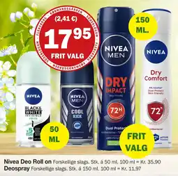 Købmandsgården Nivea Deo Roll on tilbud