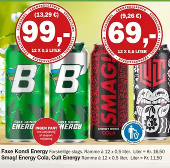 Købmandsgården Smag! Energy Cola, Cult Energy tilbud