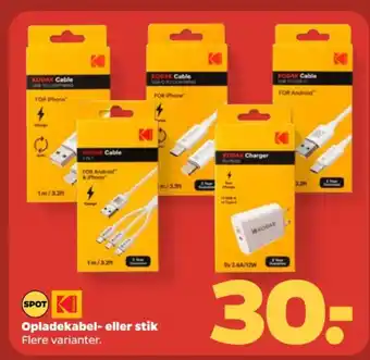 Netto Opladekabel- eller stik Flere varianter. tilbud