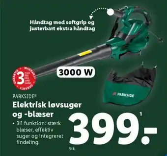 Lidl PARKSIDE® Elektrisk løvsuger og -blæser tilbud