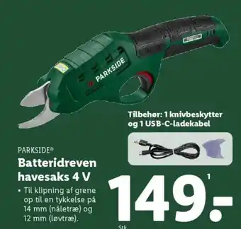 Lidl PARKSIDE® Batteridreven havesaks 4 V tilbud