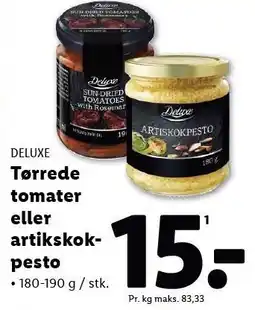 Lidl Deluxe Tørrede tomater eller artiskokpesto tilbud