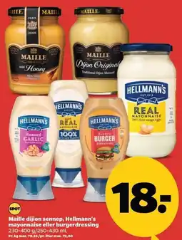 Netto Maille dijon sennep, Hellmann's mayonnaise eller burgerdressing tilbud